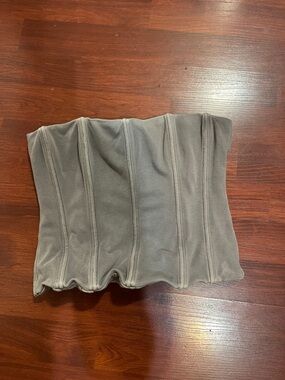 SKIMS Strapless Corset-Style Bustier in Taupe Gray